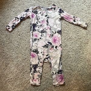 Posh Peanut Purple Floral Romper
